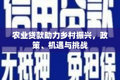彬县农业贷款助力乡村振兴，政策、机遇与挑战