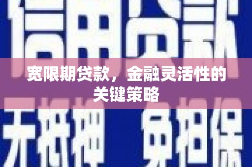 彬县宽限期贷款，金融灵活性的关键策略