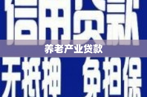 彬县养老产业贷款