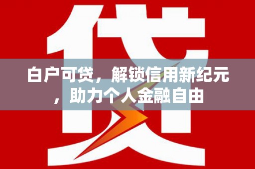 彬县白户可贷，解锁信用新纪元，助力个人金融自由