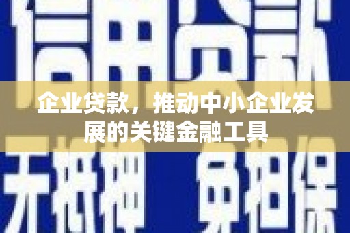 彬县企业贷款，推动中小企业发展的关键金融工具