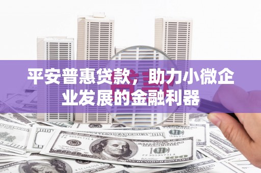 彬县平安普惠贷款，助力小微企业发展的金融利器