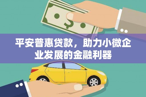 彬县平安普惠贷款，助力小微企业发展的金融利器