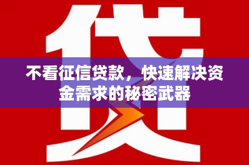 彬县不看征信贷款，快速解决资金需求的秘密武器