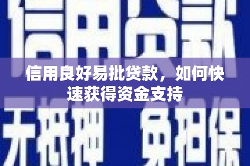 彬县信用良好易批贷款，如何快速获得资金支持