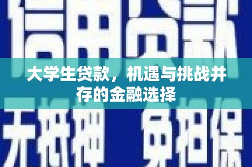彬县大学生贷款，机遇与挑战并存的金融选择