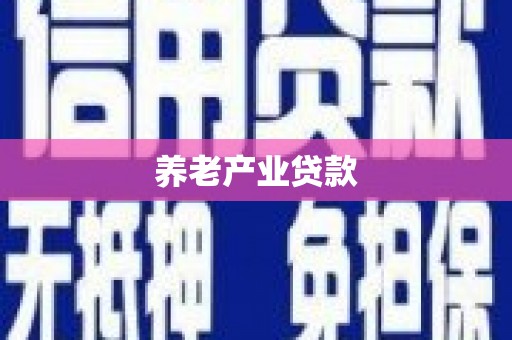 彬县养老产业贷款