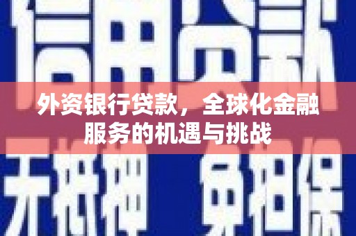 彬县外资银行贷款，全球化金融服务的机遇与挑战